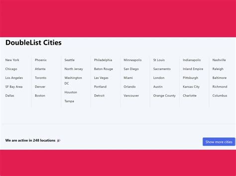 doiblelist|Cities .